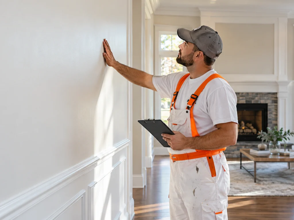 Final painting inspection in a Westchester County home